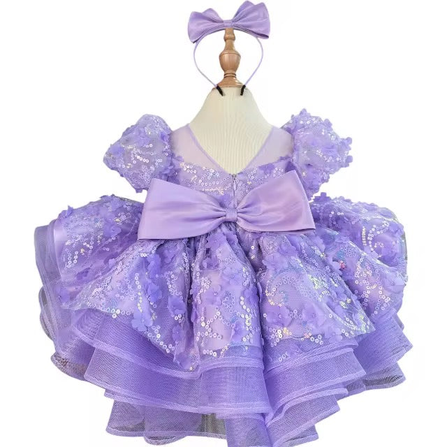 Luna Girls Party Dress: Lilac