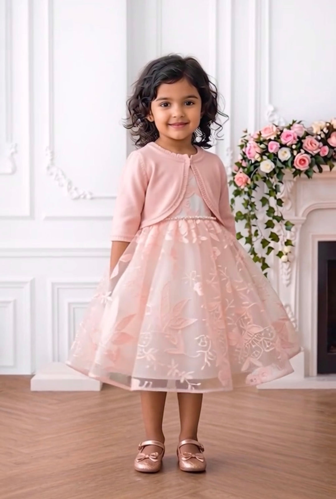 Sienna Lace Dress: Blush * sz. 12 / Dress & Cardigan
