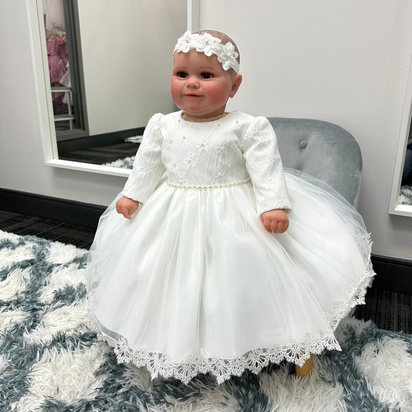 Mercy Baby Dress: OFF WHITE