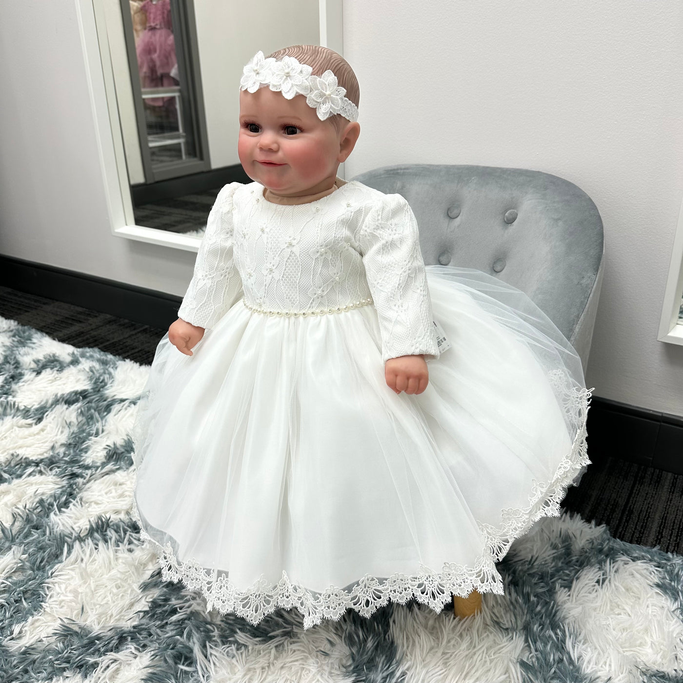 Mercy Baby Dress: OFF WHITE