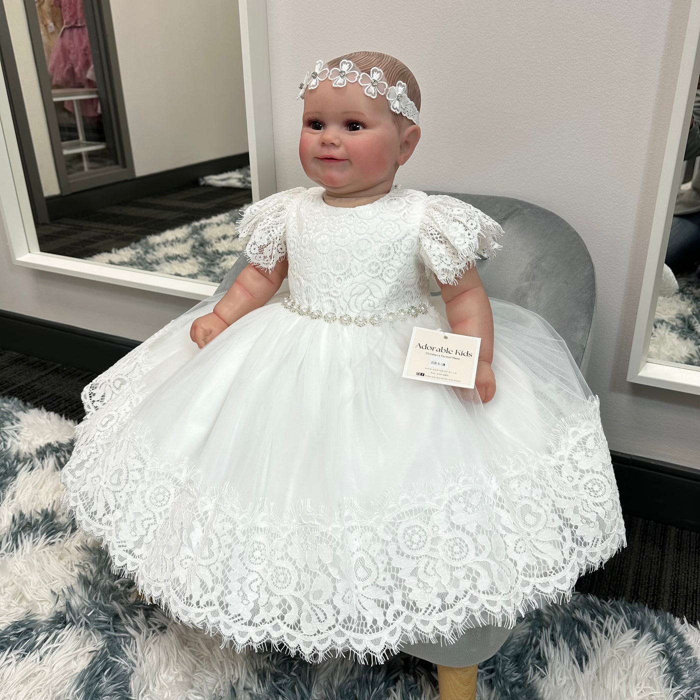 Elena Baby Dress: OFF WHITE