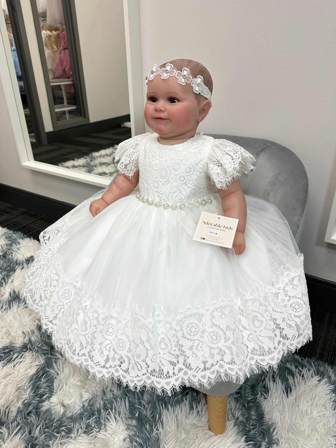 Elena Baby Dress: OFF WHITE