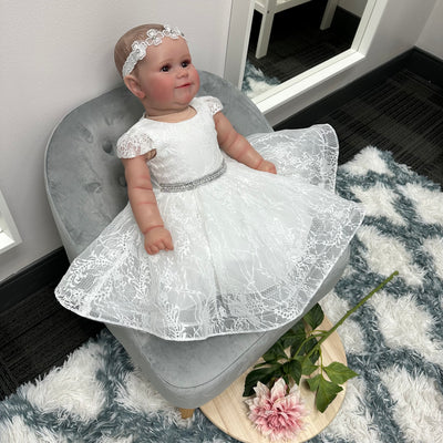 Paloma Lace Baby Dress: OFF WHITE