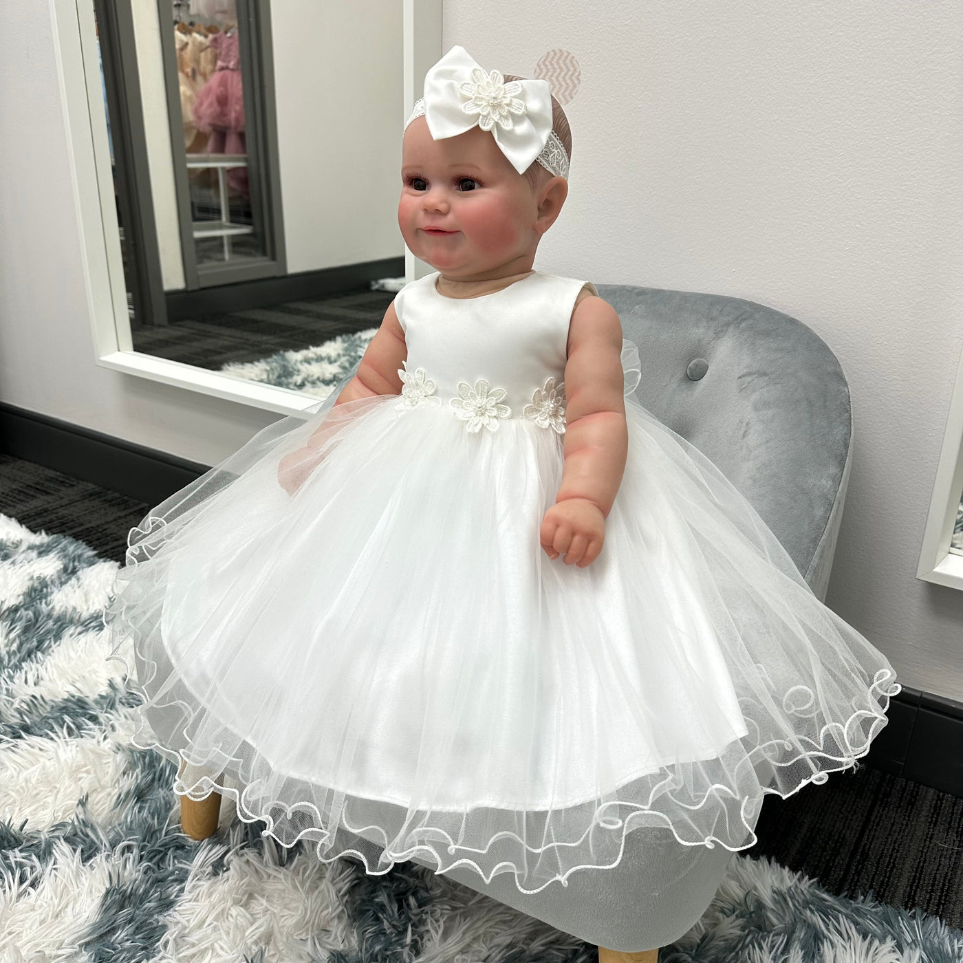 Paige Baby Girl Dress: Off-White