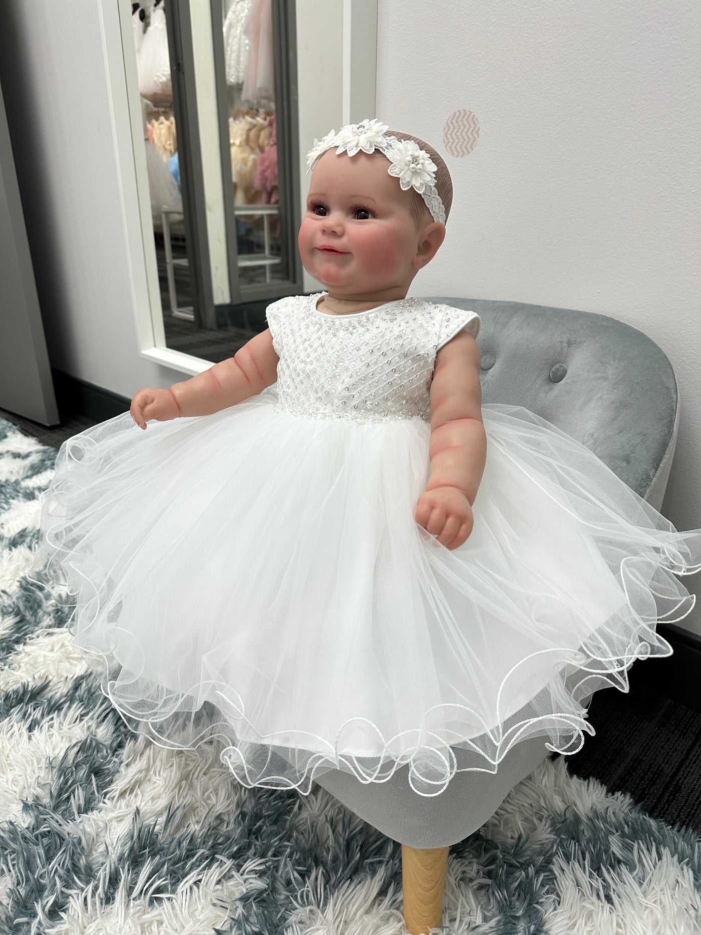 Jaden Baby Dress: OFF-WHITE