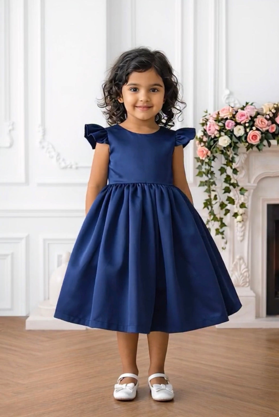 children's navy blue bridesmaid dresses Flower Girl Childrens Dress One Shoulder Navy Cupcake Tulle Kids Party Flower Girl Dress but can also be velvi Su Koleksiyon LAGINA Muslin Dress's Color:1#-Light red