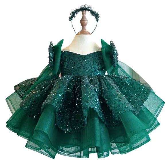 strapless open back dress Hannah Organza Girls Dress | Luxe Kidz main image 0