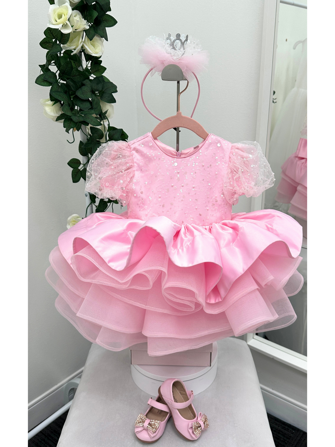 Ava Girls Party Dress: Pink