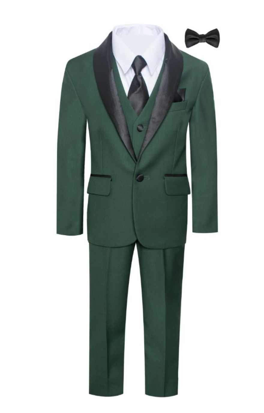 George 5pc Boys Tuxedo: Hunter Green (Slim Fit)