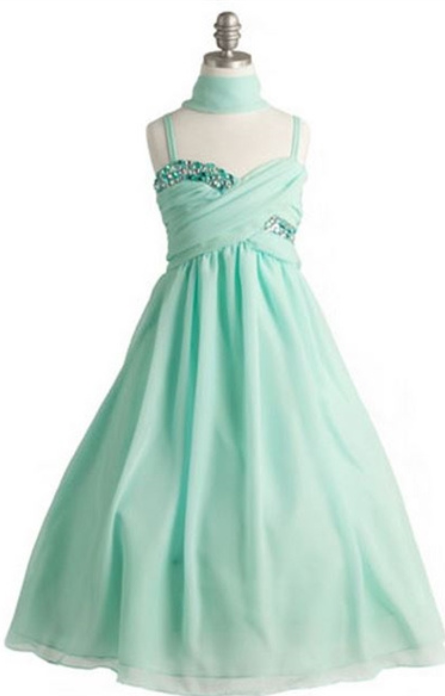 Nadia Floor Length Chiffon Dress: MINT