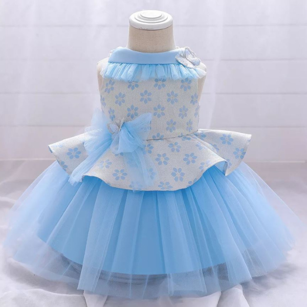 Marie Butterfly Dress: LT. BLUE
