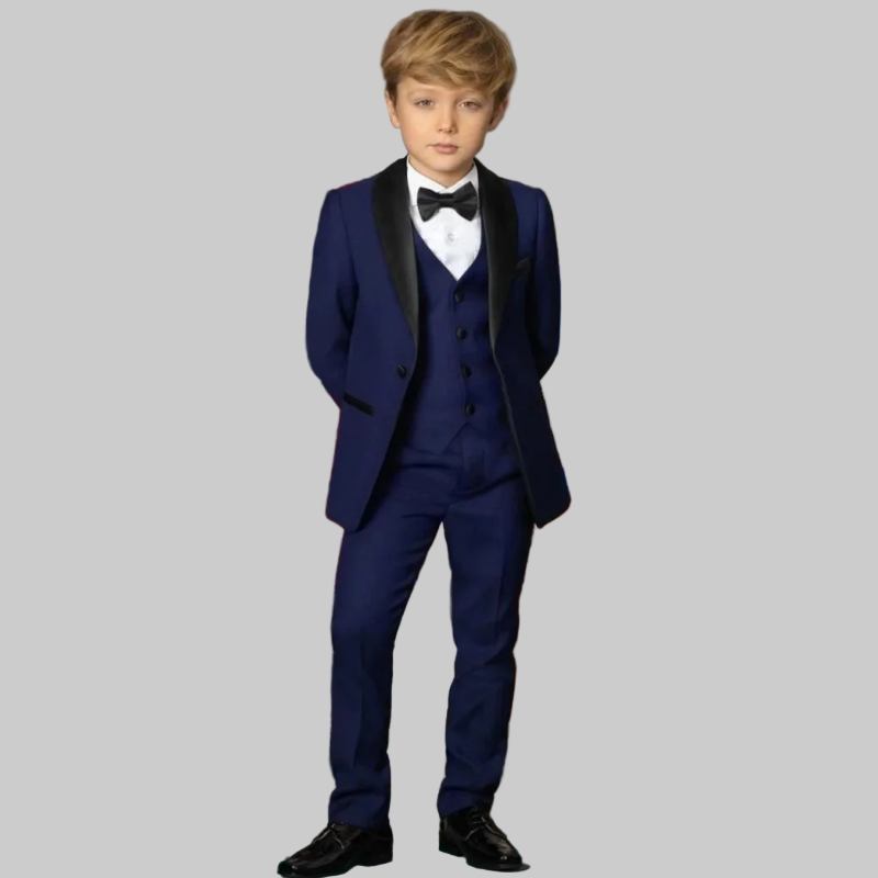 George 5pc Boys Tuxedo: NAVY/BLACK (Slim Fit)