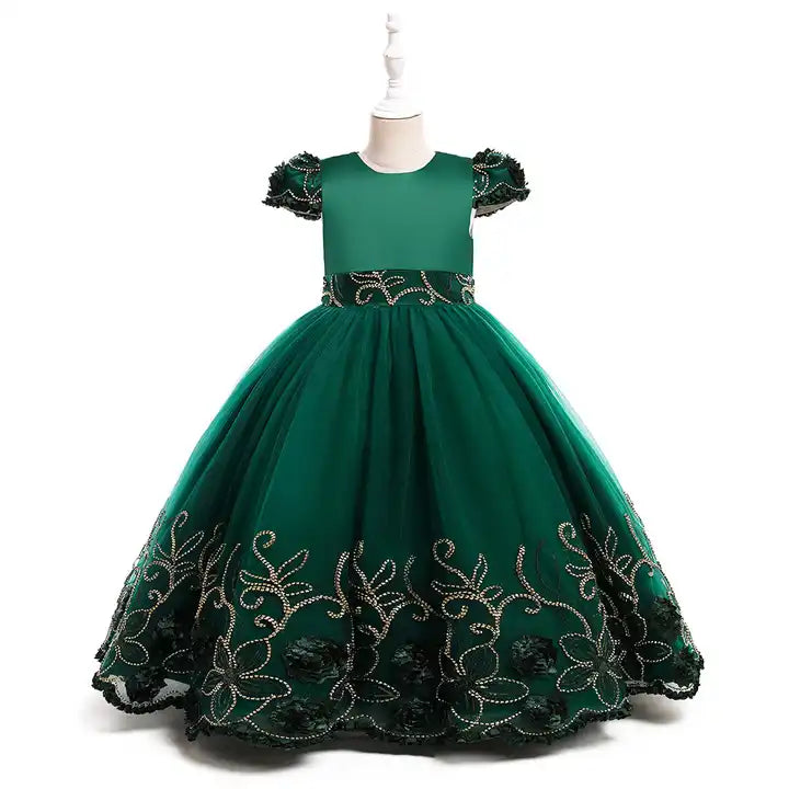 Margo Floor Length Dress: GREEN