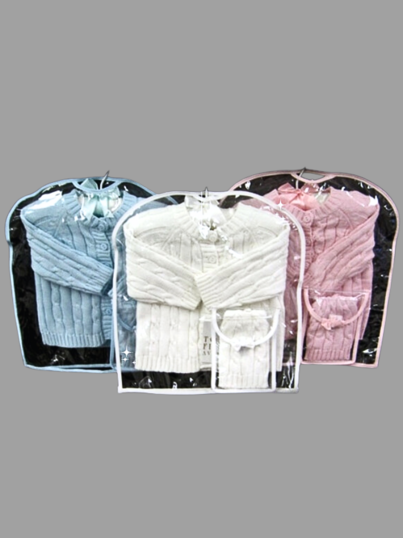 Knit Baby Sweater with hat: BLUE