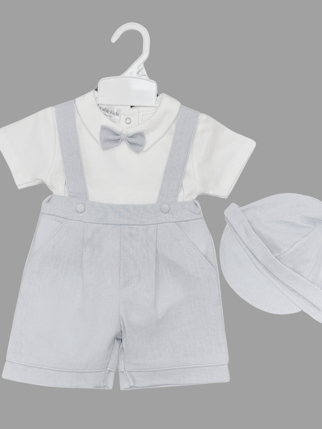 Jeremy Suspenders Linen Short Set: Light Grey – Adorable Kids