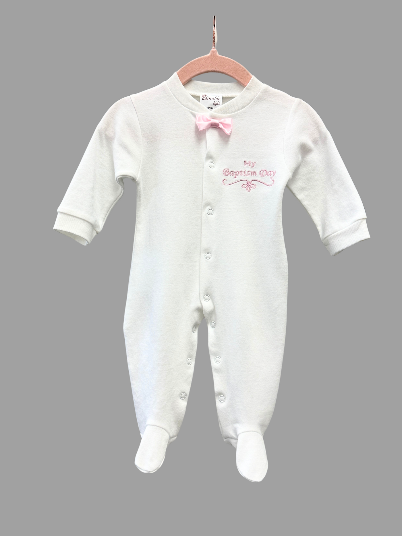 Cotton Baby Baptism Pajama: OFF WHITE