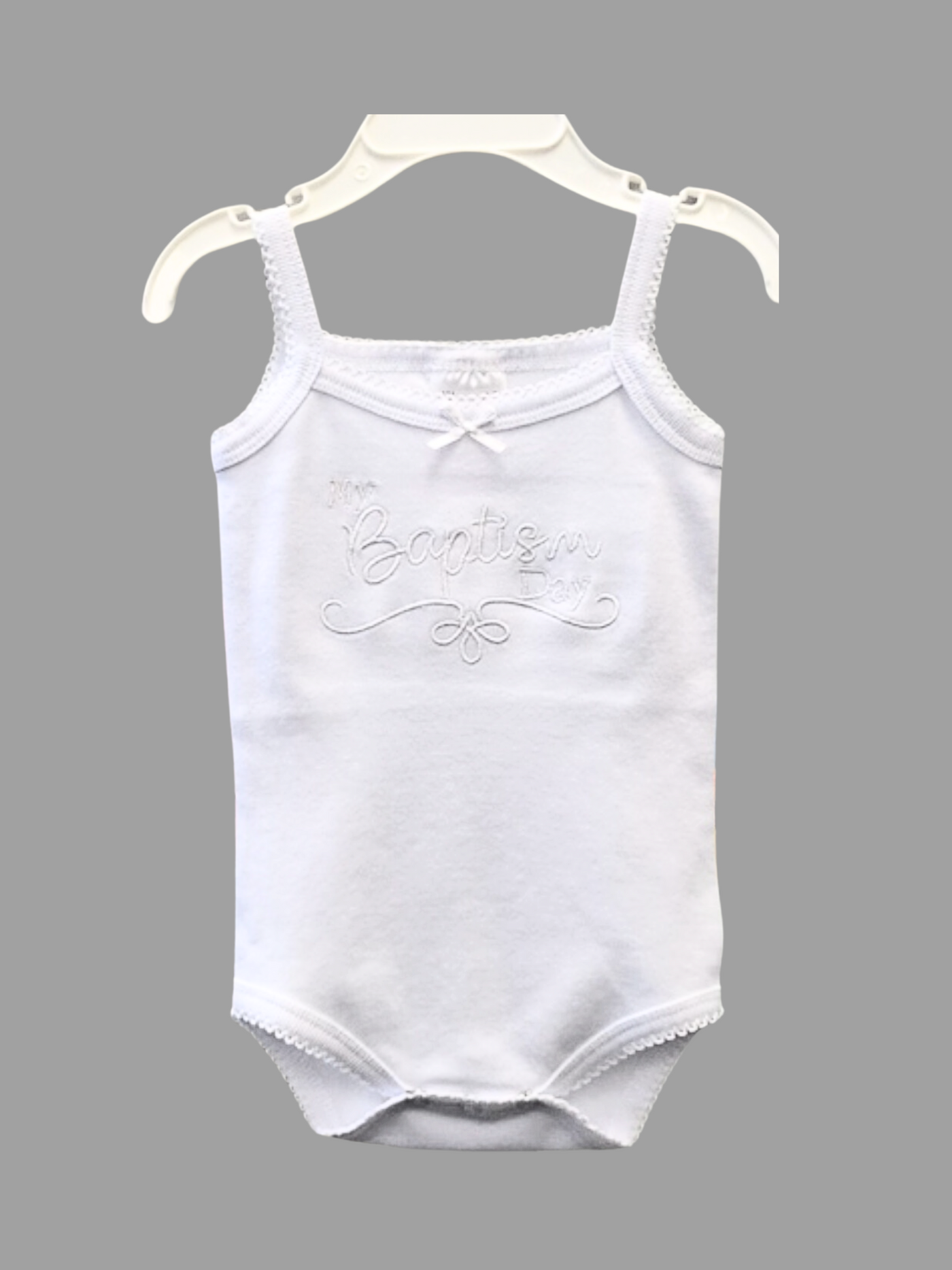 Cotton Sleeveless Baptism Undershirt: WHITE