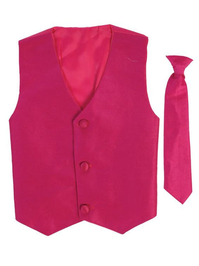 Poly Silk Vest Set: FUCHSIA