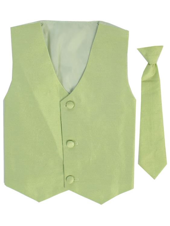 Poly Silk Vest Set: Apple Green