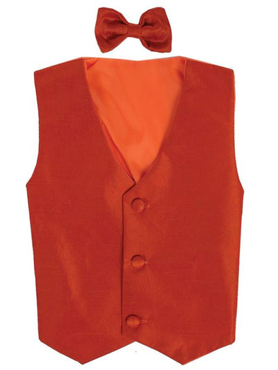 Poly Silk Vest Set: Burnt Orange