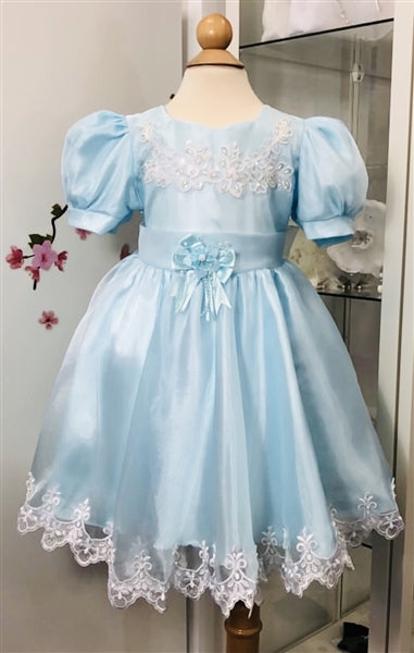 Caroline Organza Dress & Jacket: Sky Blue