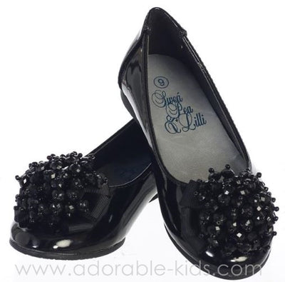 Anna Flat Shoes for Girls: PATENT BLACK