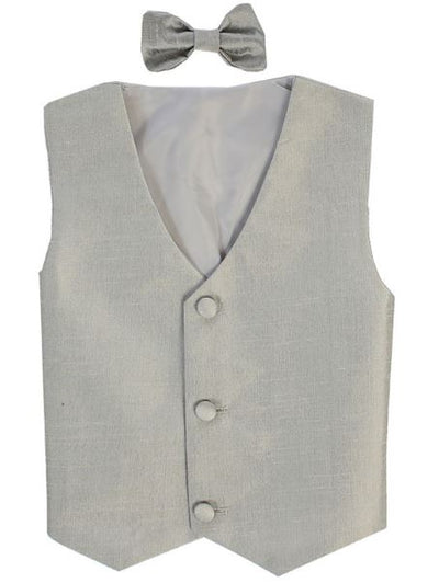 Poly Silk Vest Set: SILVER