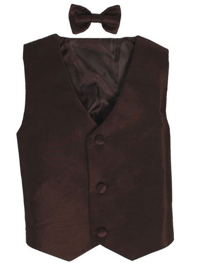 Poly Silk Vest Set: CHOCOLATE BROWN