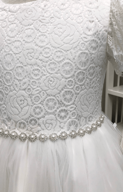 Elena Floor Length Gown: OFF-WHITE