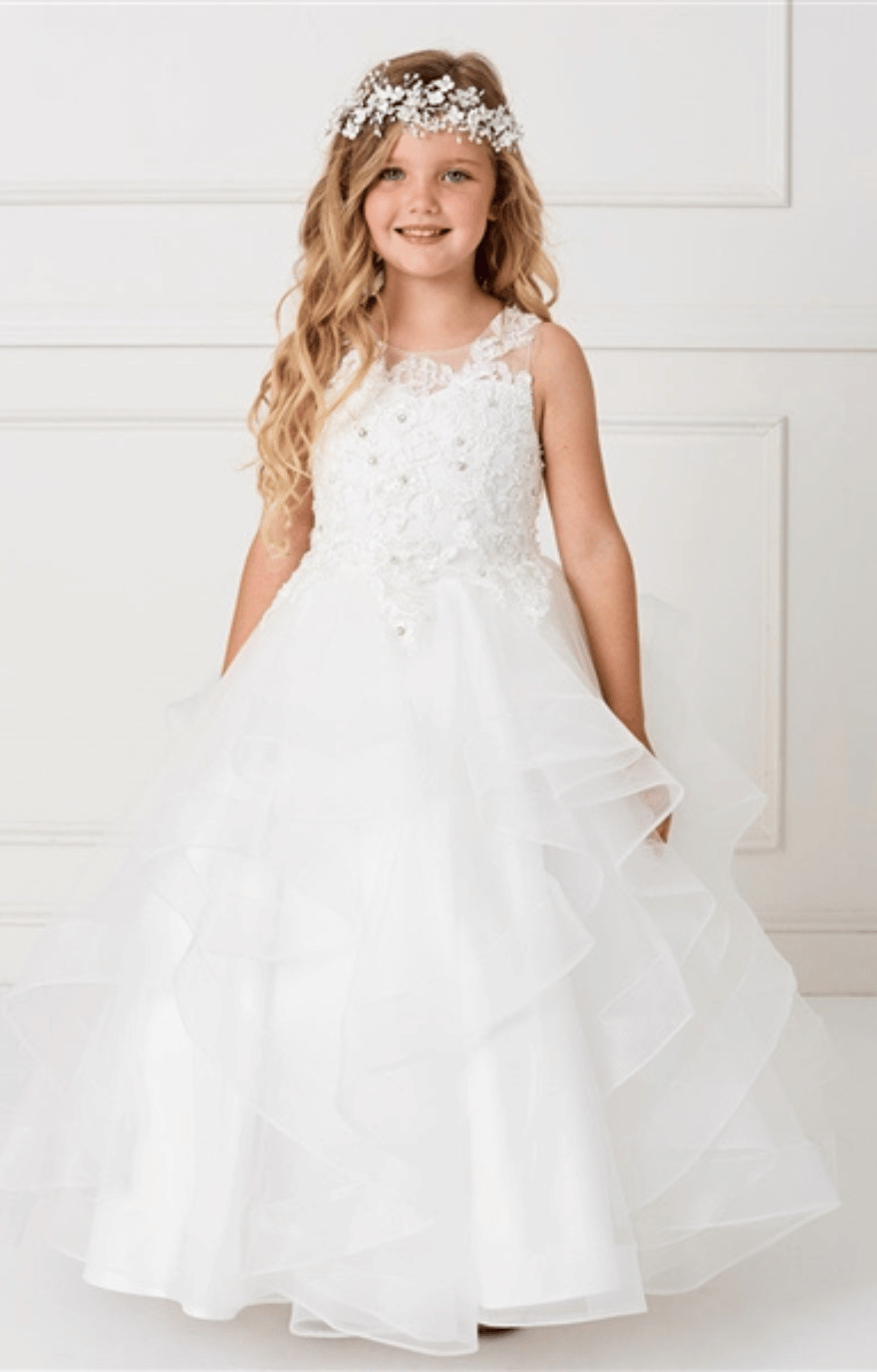 TT 7018 Floor Length Gown: OFF WHITE