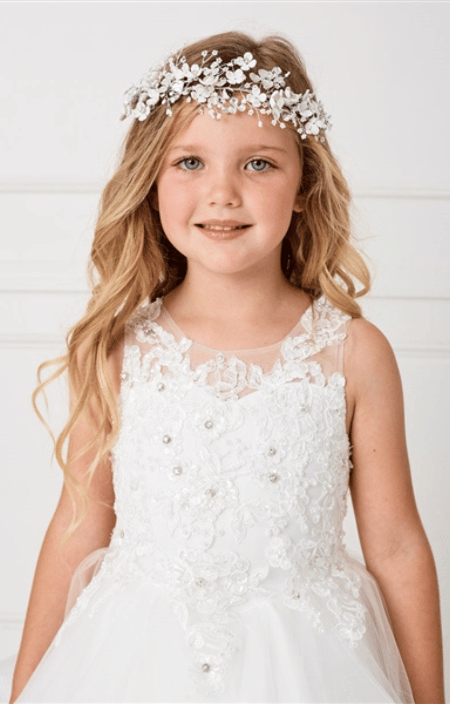 TT 7018 Floor Length Gown: OFF WHITE