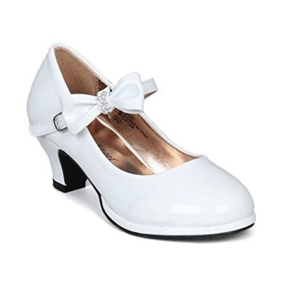 Tasha Girls Dress Shoes: Patent White