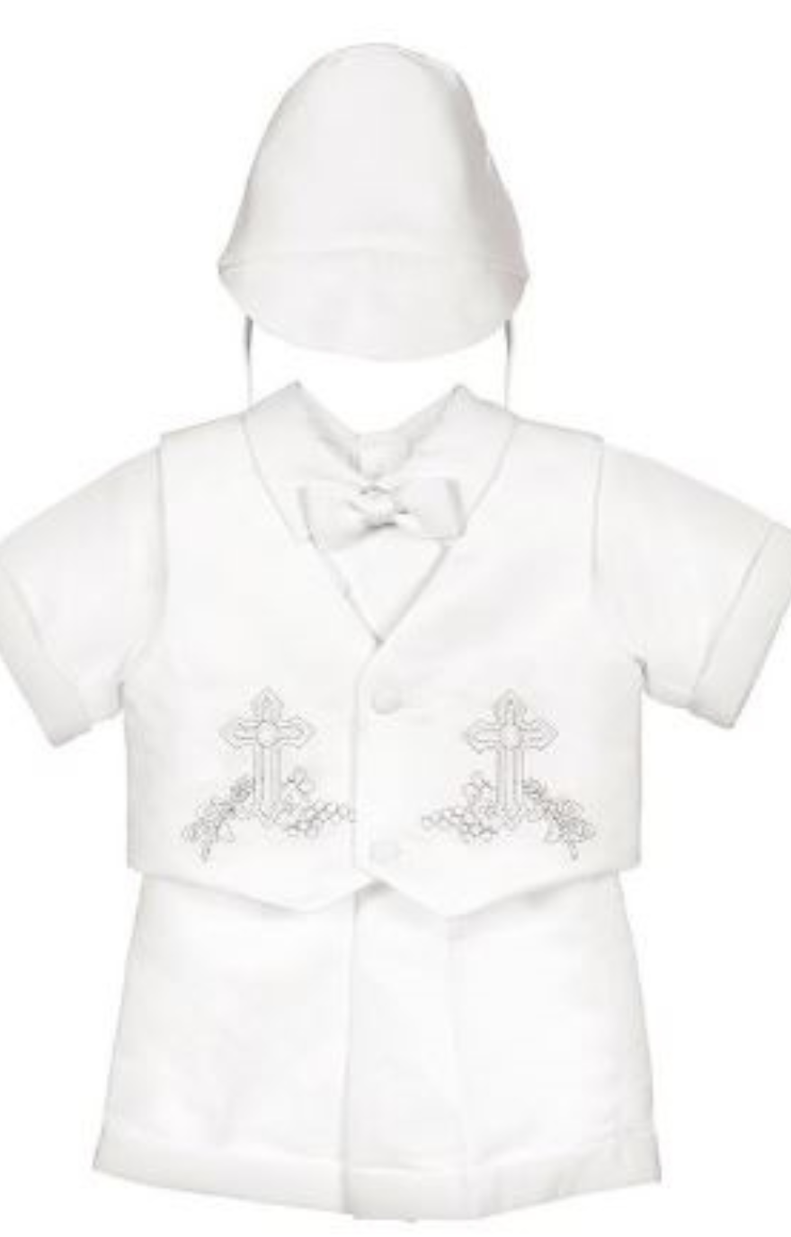 Mick Baptism Short Set: WHITE