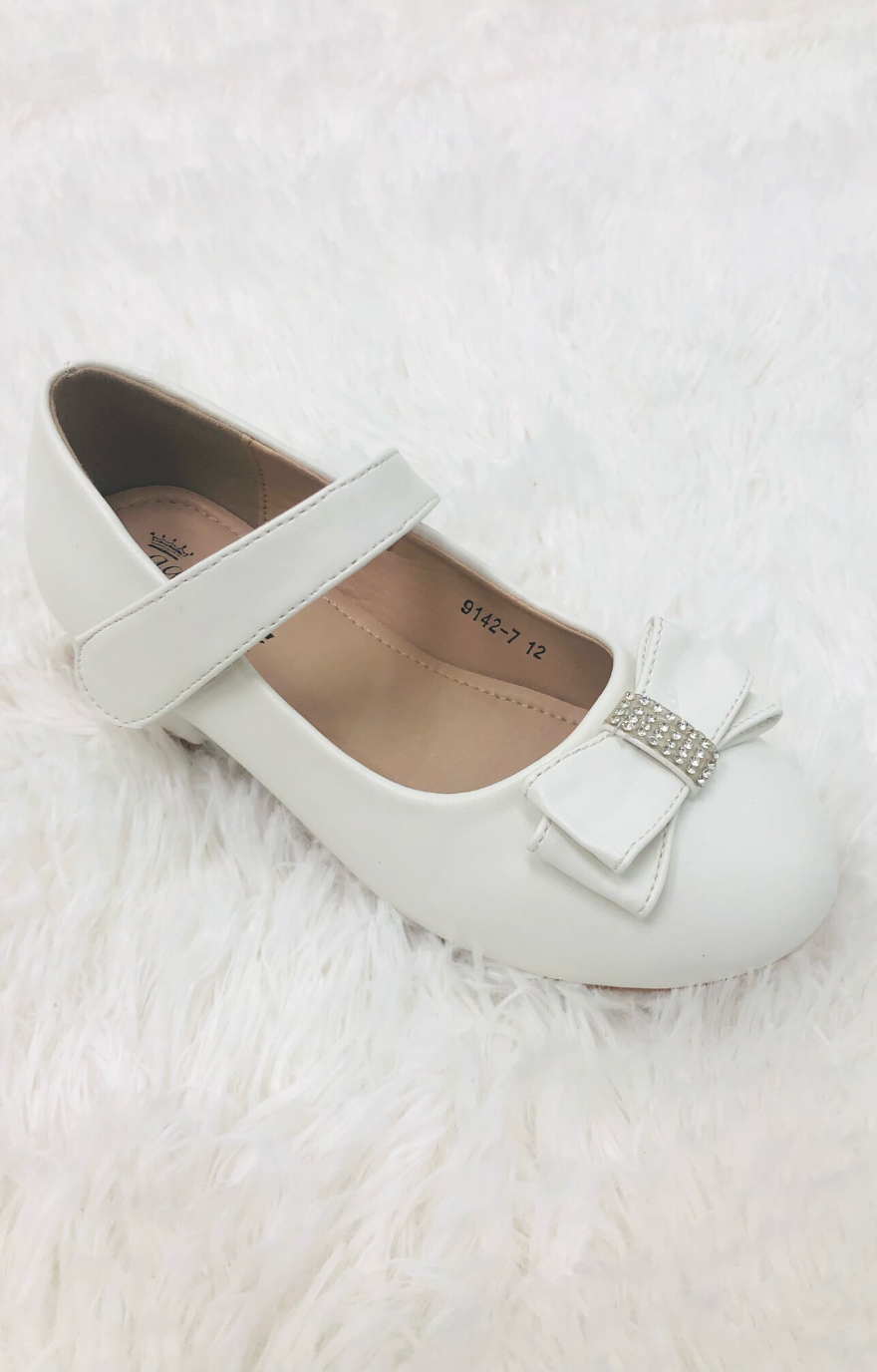 Dress Shoes with Low Heel: White (9142) * – Adorable Kids Formal Wear
