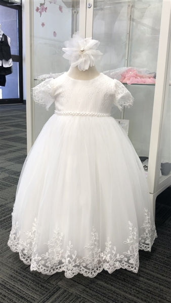 Chloe Baptism Gown: OFF WHITE