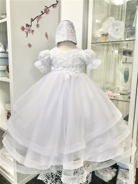 Savannah Baptism Gown: WHITE