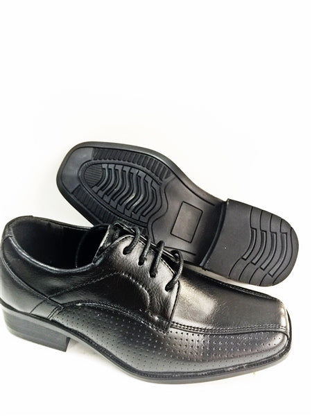 Josh Dress Shoes with Laces for Boys: BLACK