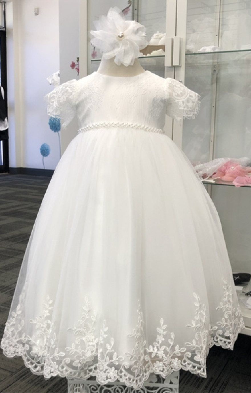 Chloe Baptism Gown: OFF WHITE