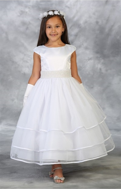 Virginia Satin Dress: WHITE