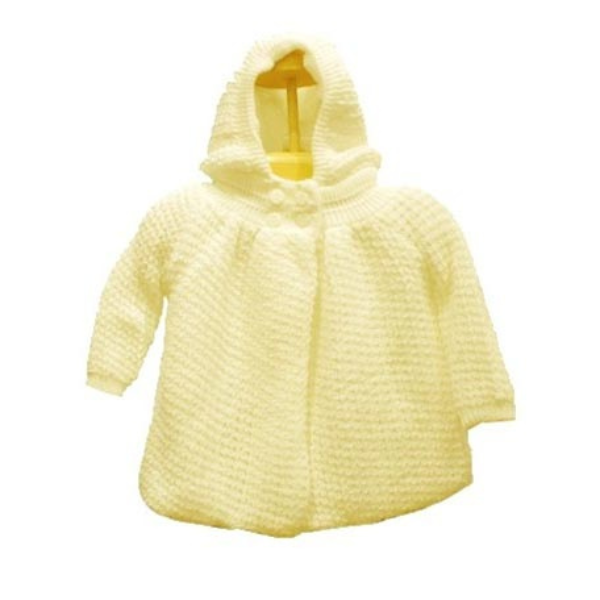 Knit Baby Sweater with hood: IVORY