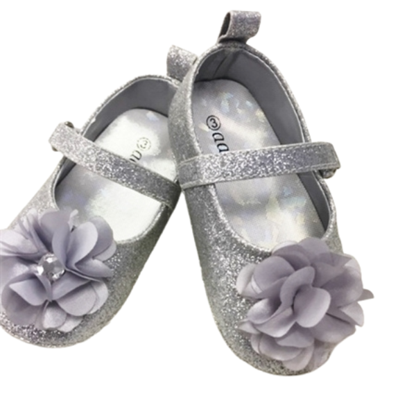 Adeela Baby Shoes: SILVER
