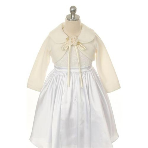 Fleece Bolero Jacket: WHITE