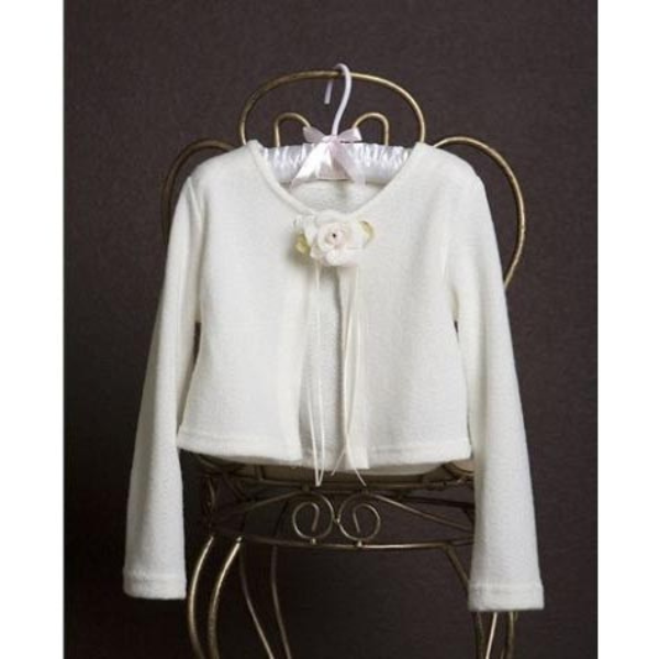 Thin Fleece Bolero Jacket: WHITE