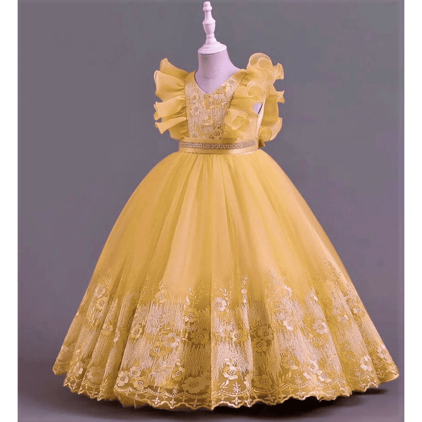 Amica Floor Length Dress: GOLDEN YELLOW