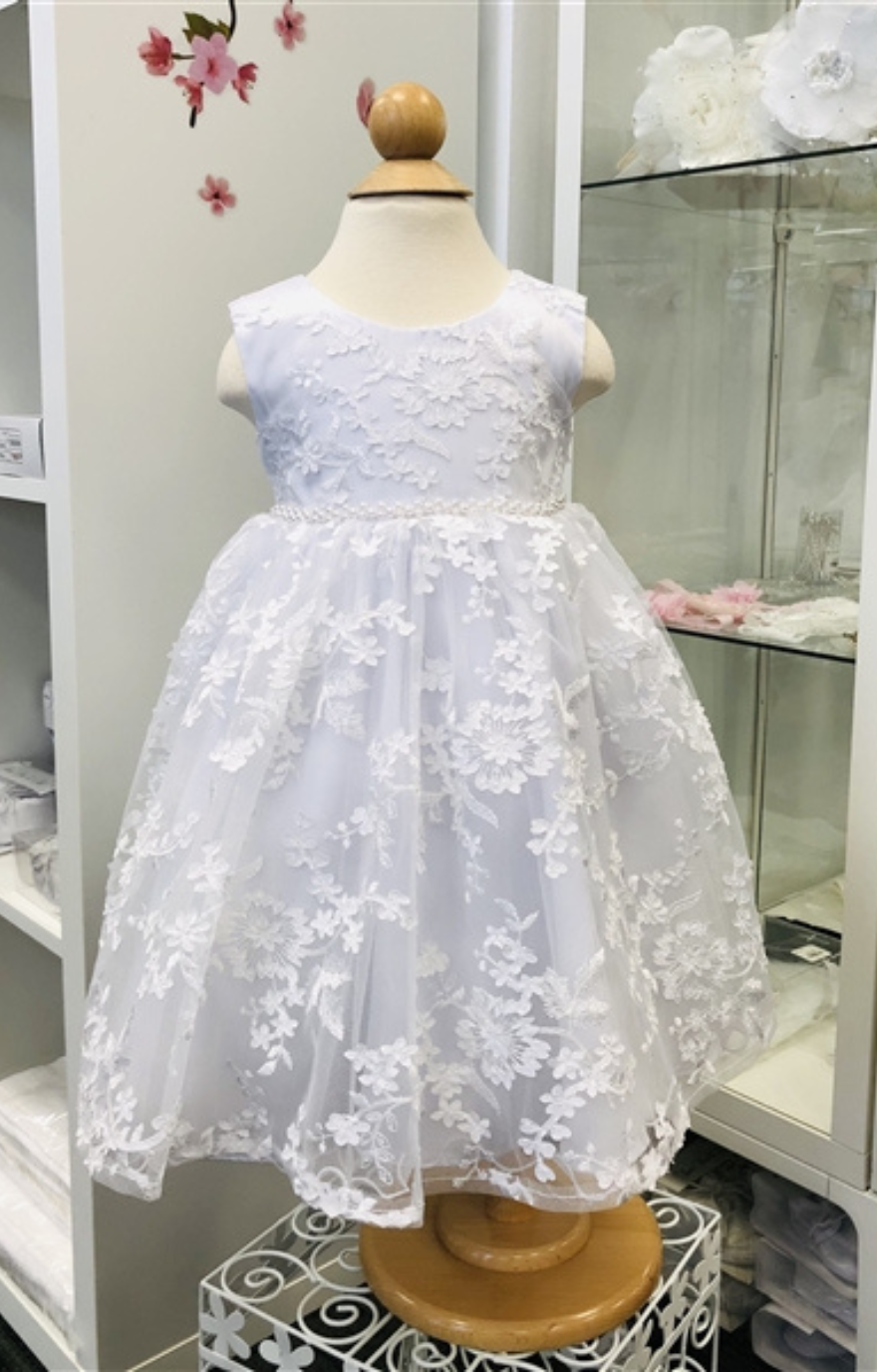 Michelle Lace Dress: WHITE
