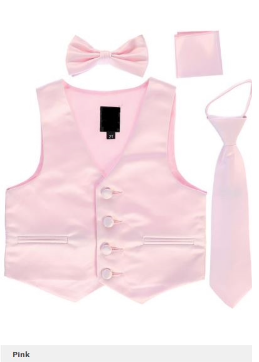Satin Vest | Tie | Bow Tie: PINK