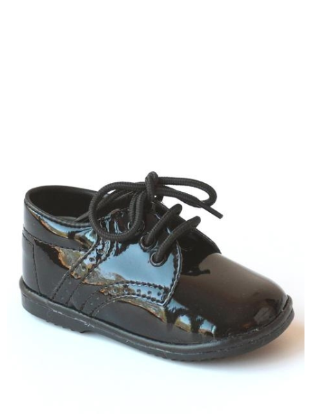 Leather Shoes for Toddler Boys: PATENT BLACK