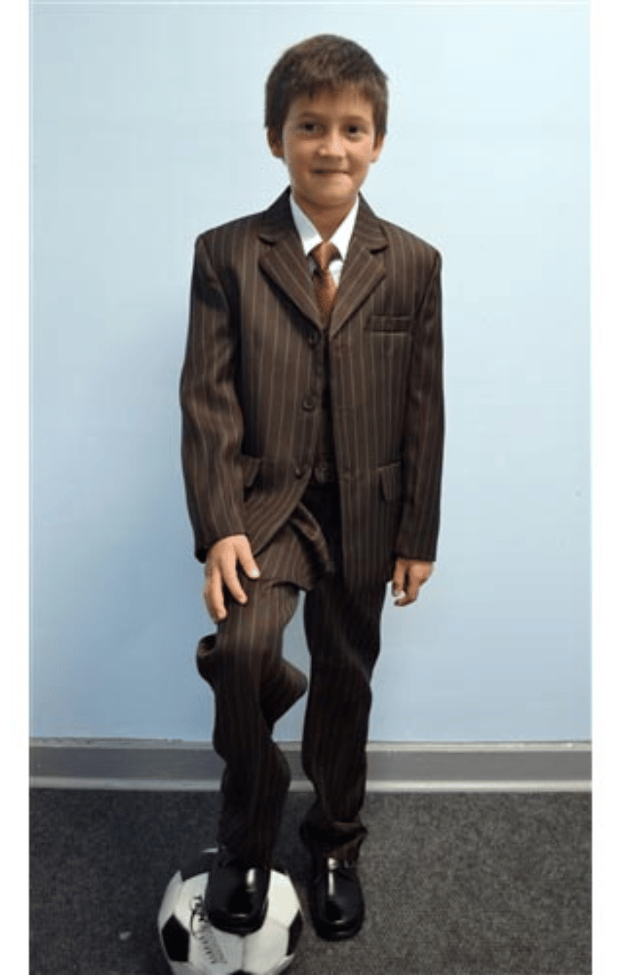 Edward 5pc Suit: Brown Stripe