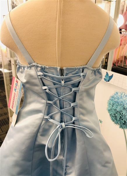 Pearl Satin Dress: Lt Blue