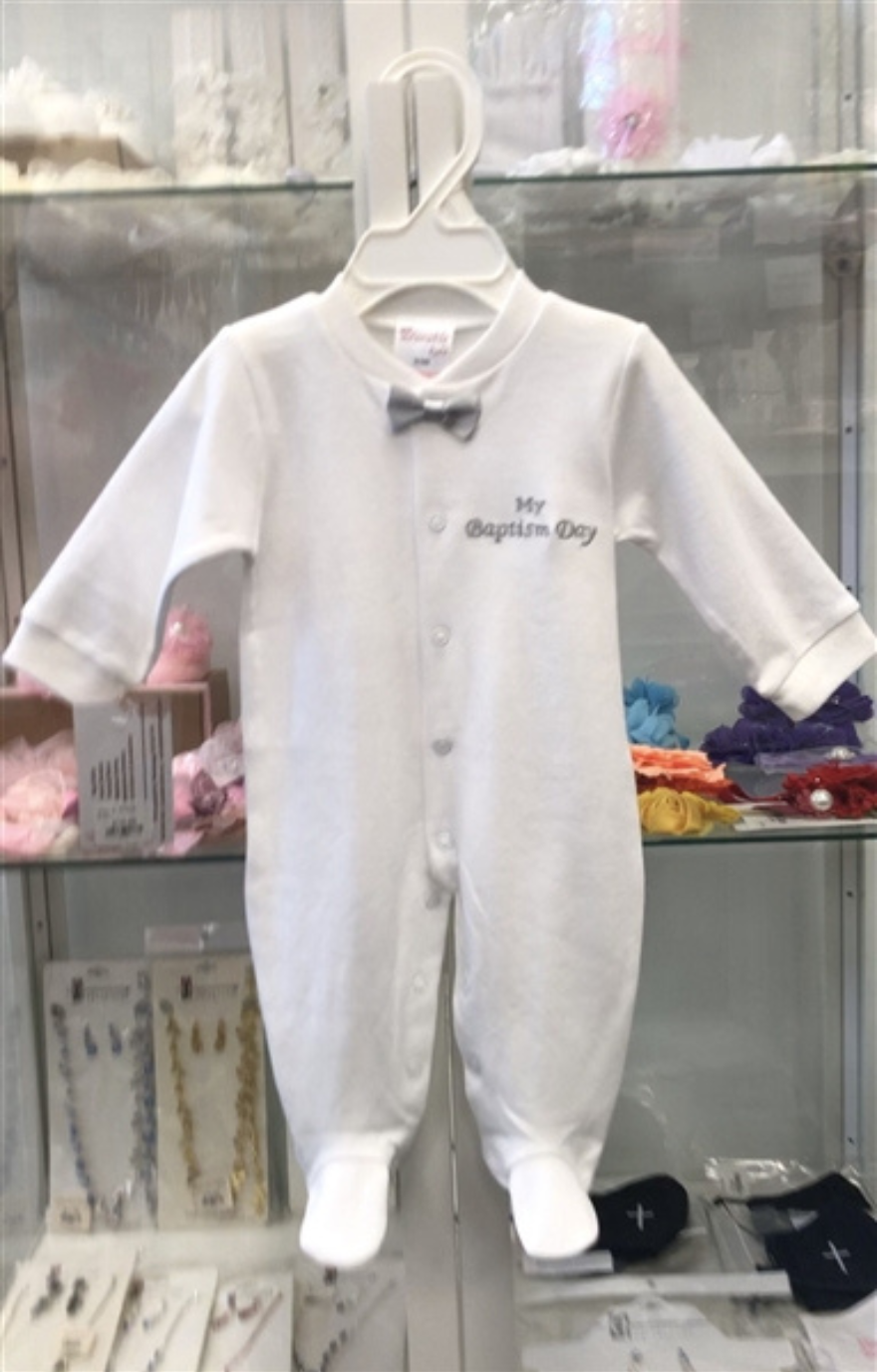 Cotton Baby Baptism Pajama: OFF WHITE